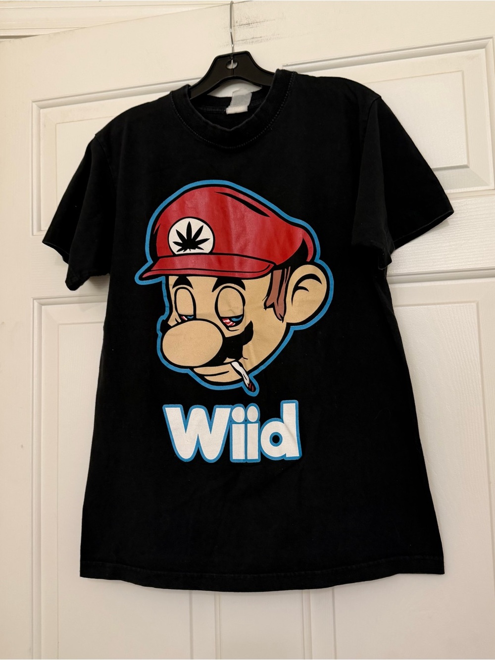 Vintage Super Mario Weed Wiid Wii Video Game Humor Stoner Parody Tee Large L